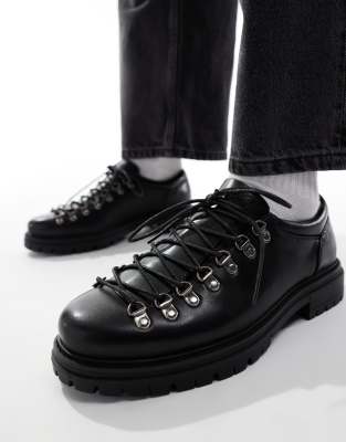 ASOS DESIGN ASOS DESIGN lace up hiker shoes in black-Grey