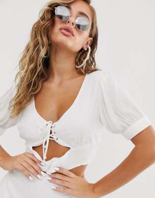 white lace beach top