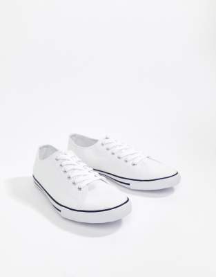 white lace up plimsolls