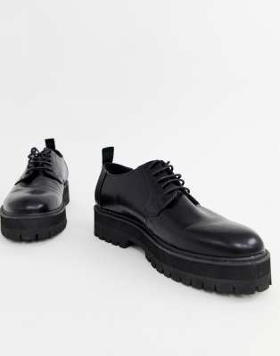 asos black leather shoes