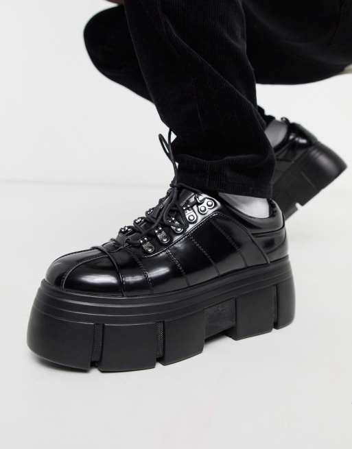 Chunky black store platform shoes