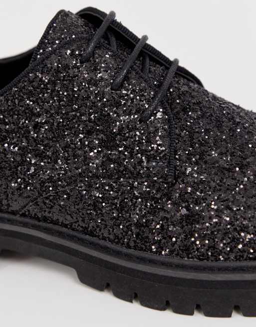 Glitter lace hot sale up pumps