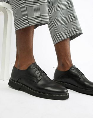 asos black leather shoes