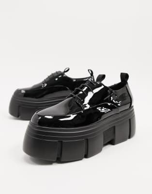 black platform lace up shoes