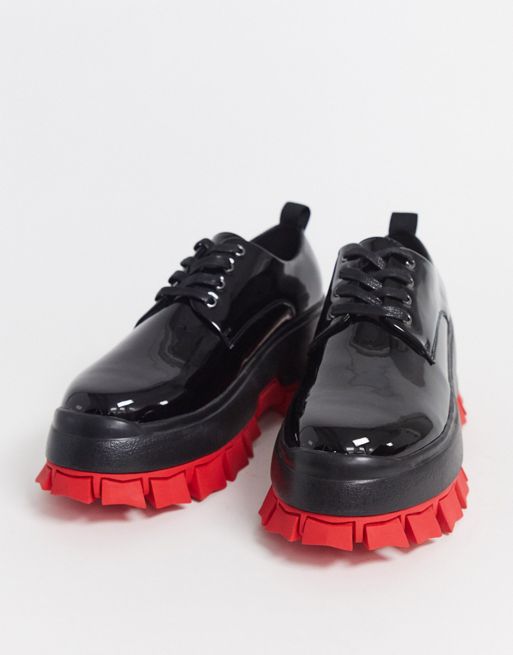 PONCE Red Chunky Sole Lace Up Sneaker