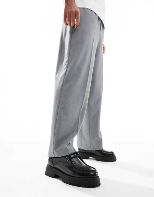ASOS DESIGN lace up shoes in black with chunky sole and apron toe, 4 of 4