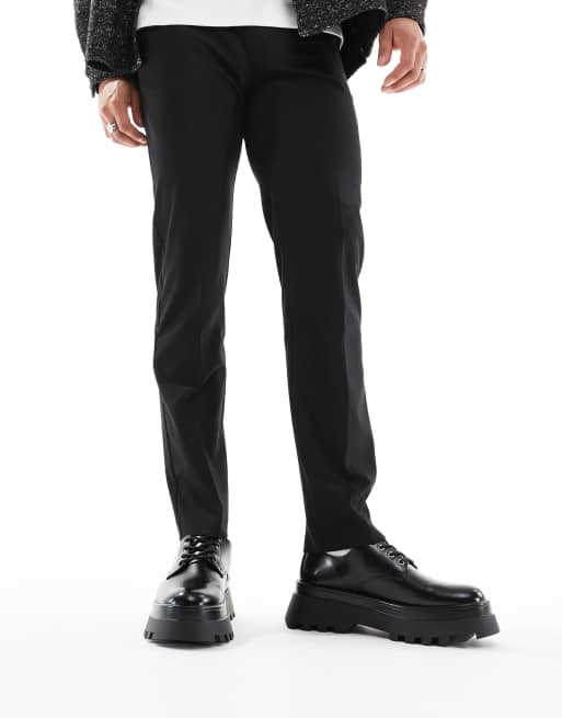 ASOS DESIGN lace up shoes in black with chunky sole, 3 of 4