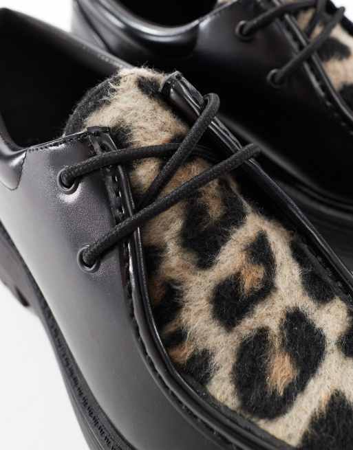 Black and Gold Woven Lace-Up Oxfords Women main image 3