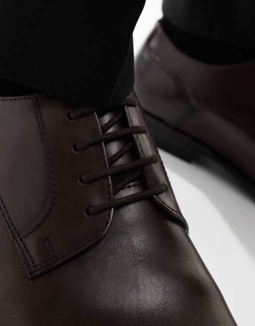 ASOS DESIGN lace up shoes in brown leather, 3 of 4
