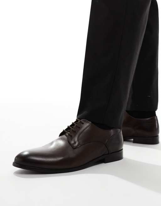 ASOS DESIGN lace up shoes in brown leather, 4 of 4