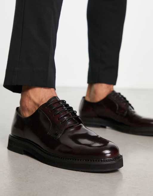 Black and burgundy sales shoes