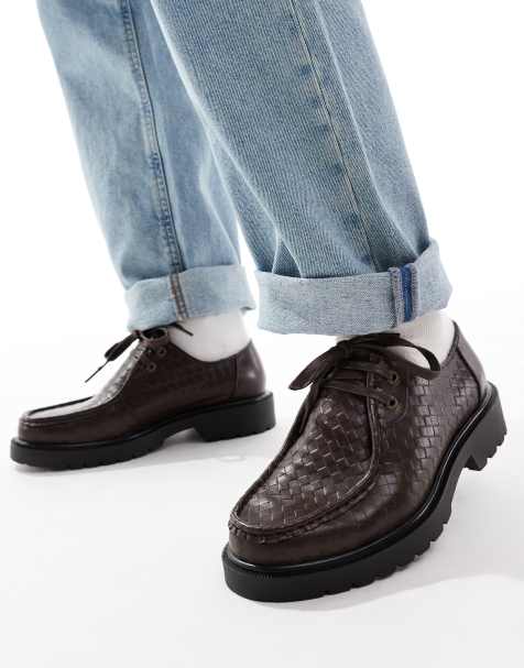 ASOS DESIGN lace up shoes in dark brown - view 1