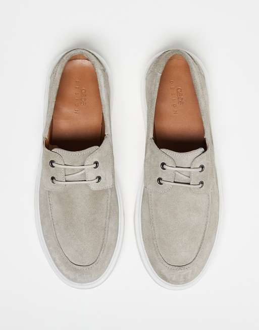 ASOS DESIGN lace up shoes in gray suede, 4 of 4
