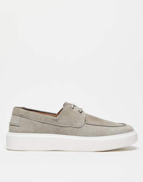 ASOS DESIGN lace up shoes in grey suede - view 1