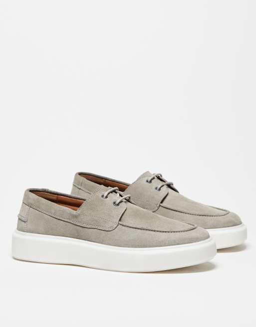 ASOS DESIGN lace up shoes in grey suede, 3 of 4