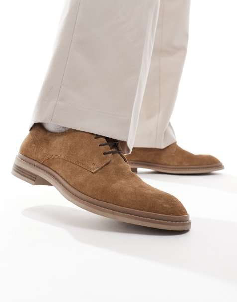 ASOS DESIGN lace up shoes in stone suede - view 1