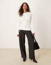 Miss Selfridge seam detail shirt in blue wash