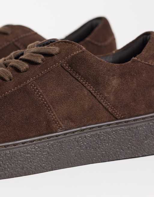 ASOS DESIGN lace up sneakers in brown suede, 2 of 5