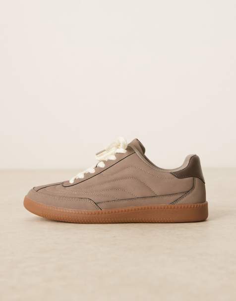 ASOS DESIGN lace up sneakers in brown - view 1