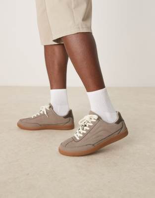 ASOS DESIGN lace up sneakers in brown