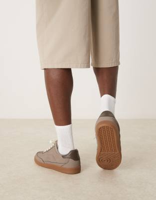 ASOS DESIGN lace up sneakers in brown