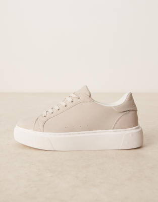 Asos Design Lace Up Sneakers In Gray