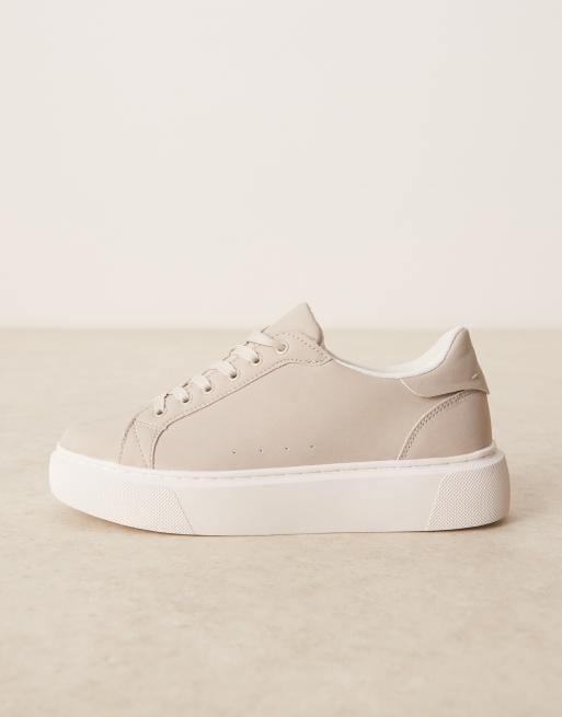 ASOS DESIGN lace up sneakers in gray