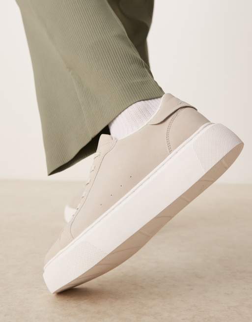 ASOS DESIGN lace up sneakers in gray