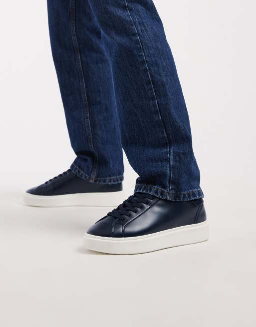 ASOS DESIGN lace up sneakers in navy, 2 of 5