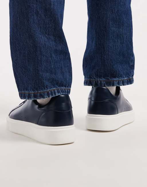 ASOS DESIGN lace up sneakers in navy, 4 of 5