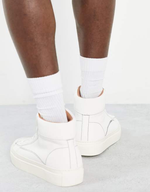 ASOS DESIGN lace up sneakers in off white