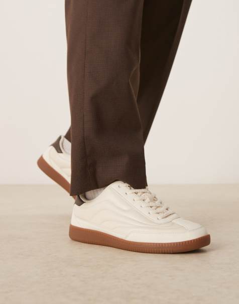 ASOS DESIGN lace up sneakers in stone - view 1