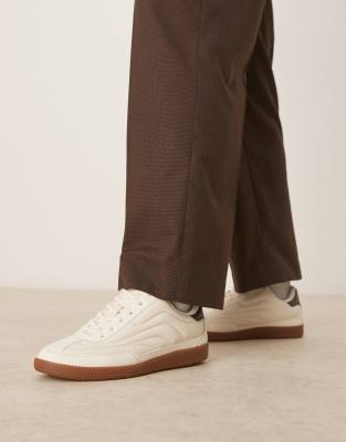 ASOS DESIGN lace up sneakers in stone