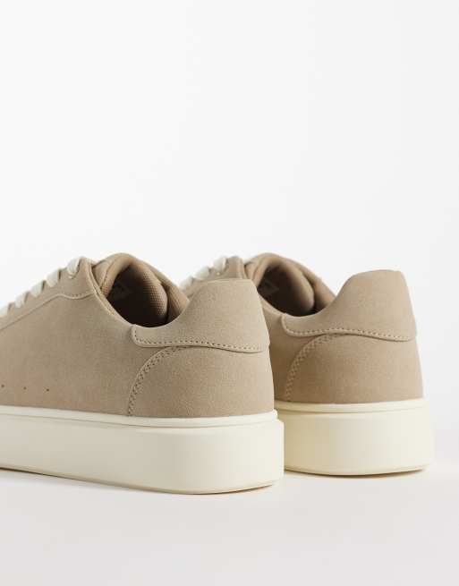 ASOS DESIGN lace up sneakers in stone, 4 of 5