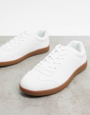 white shoes with gum sole