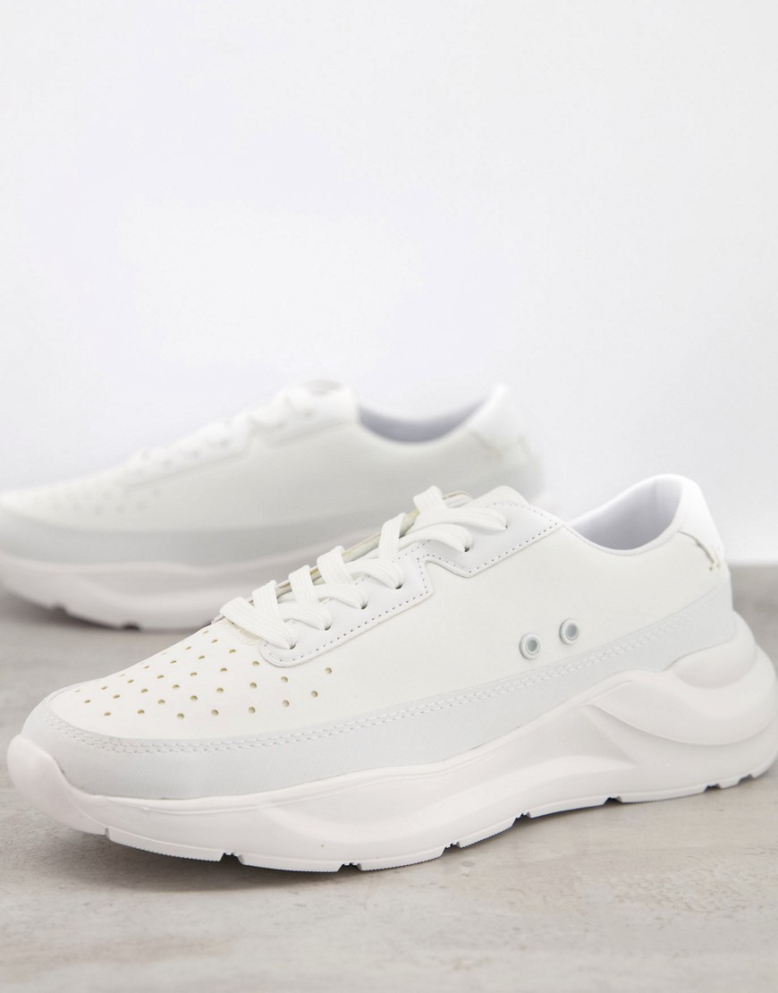 ASOS DESIGN lace up sneakers in white with chunky sole