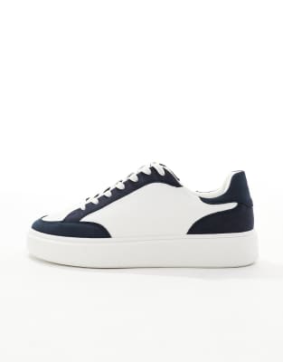 Asos Design Lace Up Sneakers In Blue
