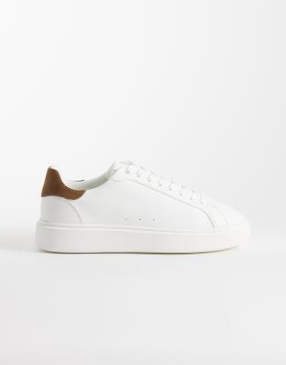 Asos Design Lace Up Sneakers In White