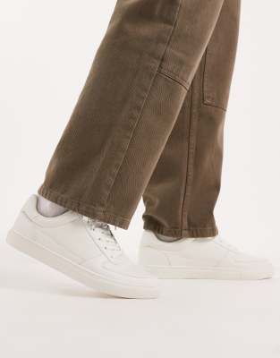 Asos Design Lace Up Sneakers In White