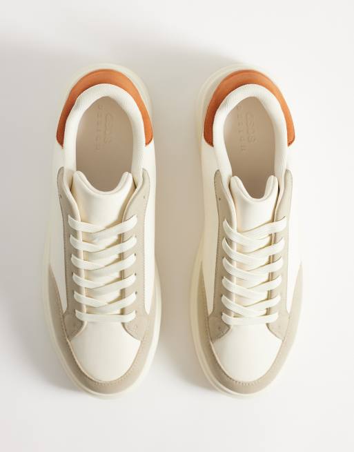 ASOS DESIGN lace-up sneakers with orange heel notch, 2 of 5