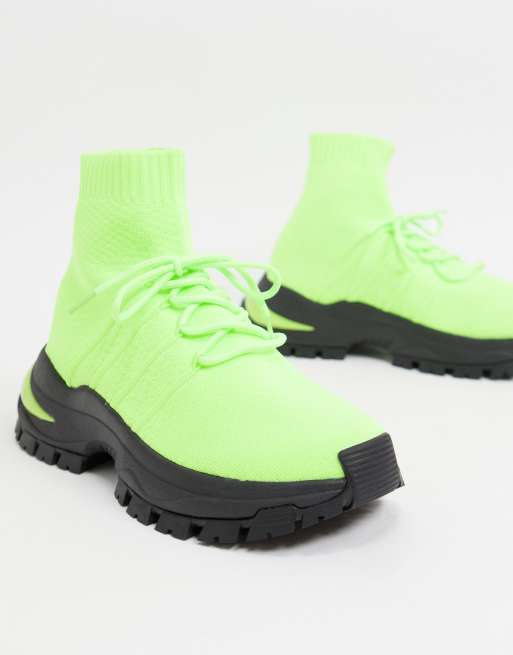 Neon green sock on sale shoes