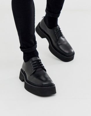 ASOS DESIGN lace up square toe shoes in 