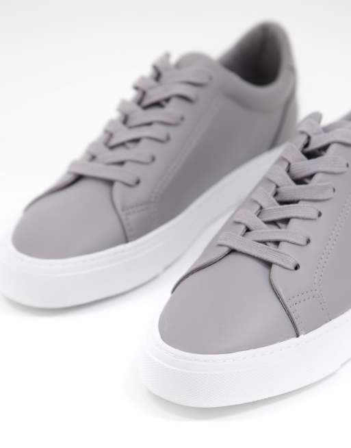 ASOS DESIGN lace up trainers in grey