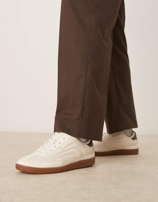 ASOS DESIGN lace up trainers in stone, 2 of 5