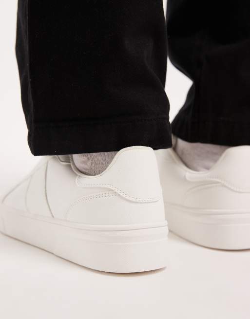 ASOS DESIGN lace up trainers in white tumbled, 5 of 5
