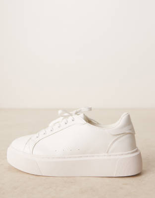 Asos Design Lace Up Trainers In White
