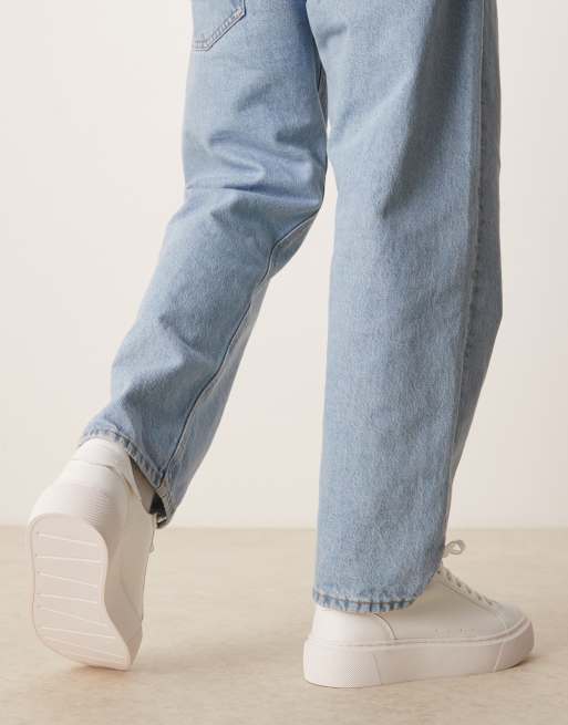 ASOS DESIGN lace up trainers in white