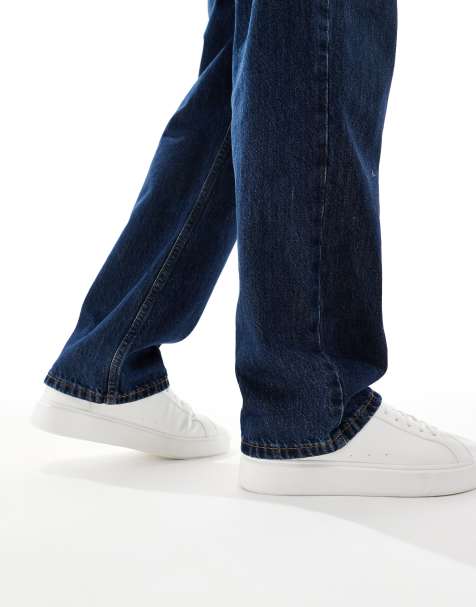 ASOS DESIGN lace up trainers in white - view 1