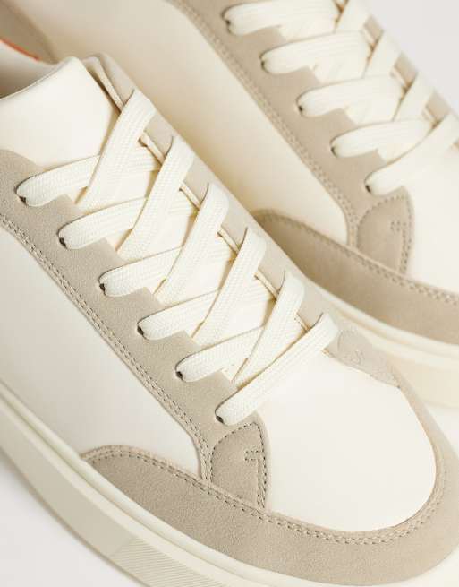 ASOS DESIGN lace up trainers with orange heel notch, 5 of 5