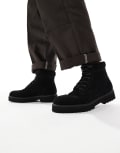[ASOS DESIGN] ASOS DESIGN lace-up work boots in black 47 Black